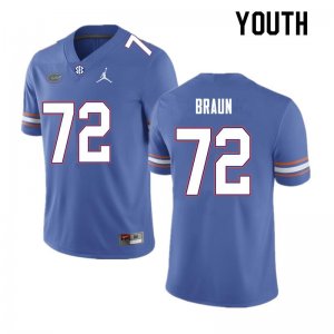 Youth Florida Gators #72 Josh Braun NCAA Nike Royal Authentic Stitched College Football Jersey XLD5462OK